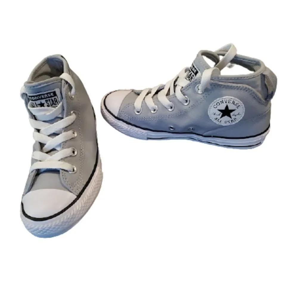 Converse Kids Chuck Taylor All Star Syde Street Leather Youth Mid Grey S…